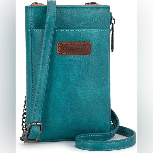 Wrangler Small Crossbody Purse Turquoise Cell Phone Credit Cards NEW - Picture 1 of 3